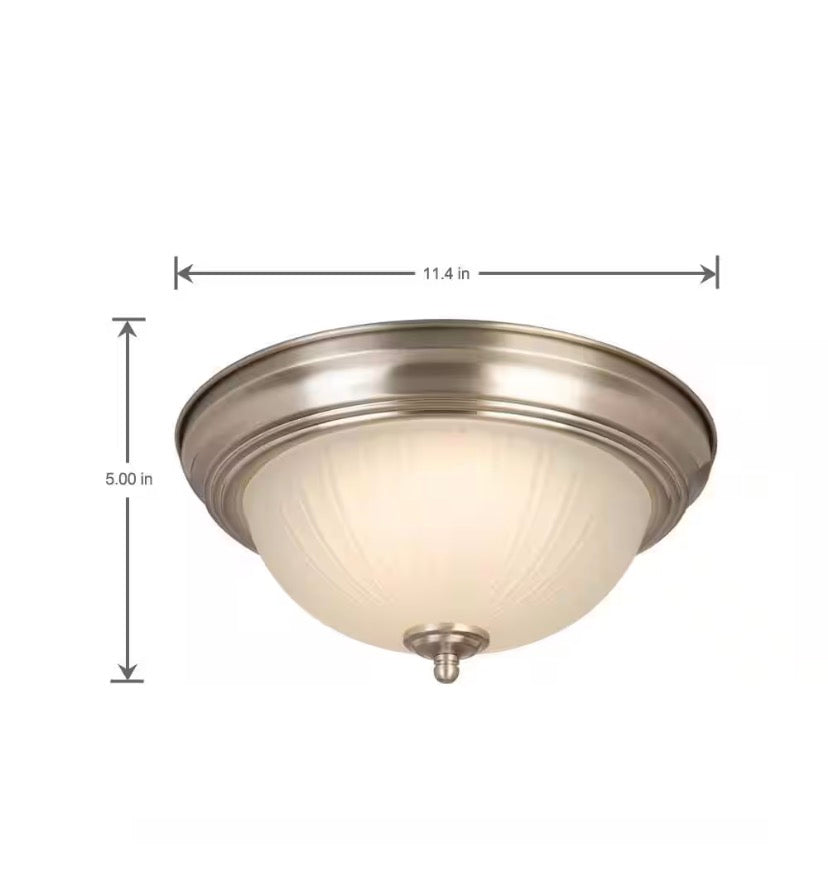 11 in. Brushed Nickel LED Flush Mount (2-Pack)