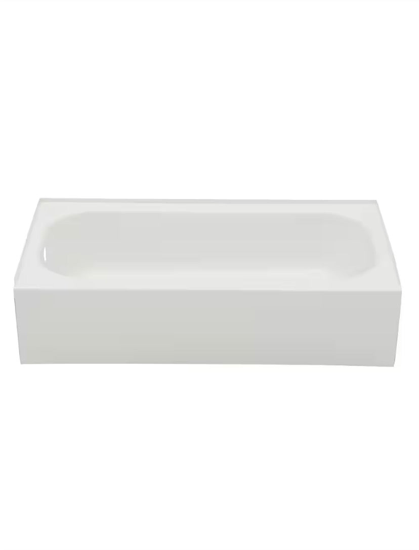 Aloha 60 in. x 30 in. Soaking Bathtub with Left Drain in White
