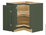 Avondale 36 in. W x 20 in. D x 34.5 in. H Ready to Assemble Plywood Shaker Lazy Susan Corner Cabinet in Fern Green