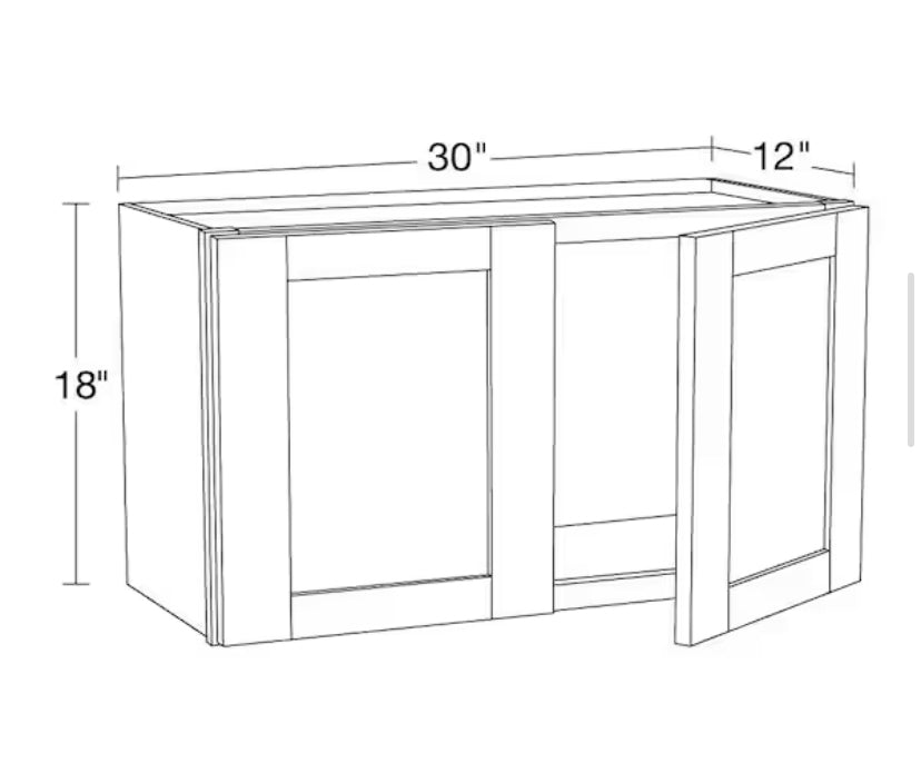 Richmond Vesuvius Gray Plywood Shaker Stock Ready to Assemble Wall Kitchen Cabinet with 2 doors (30 in.x18 in. x12 in.)