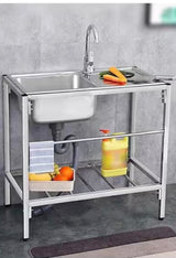 15.7 in D x 29.5 in. W Freestanding Stainless Steel Outdoor Utility Sink with Fish Cleaning Table and Storage Rack