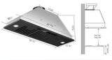 36 in. 900CFM Ductless Convertible Insert Range Hood in Black Stainless Steel with LED Light Gesture Sensing and Filter