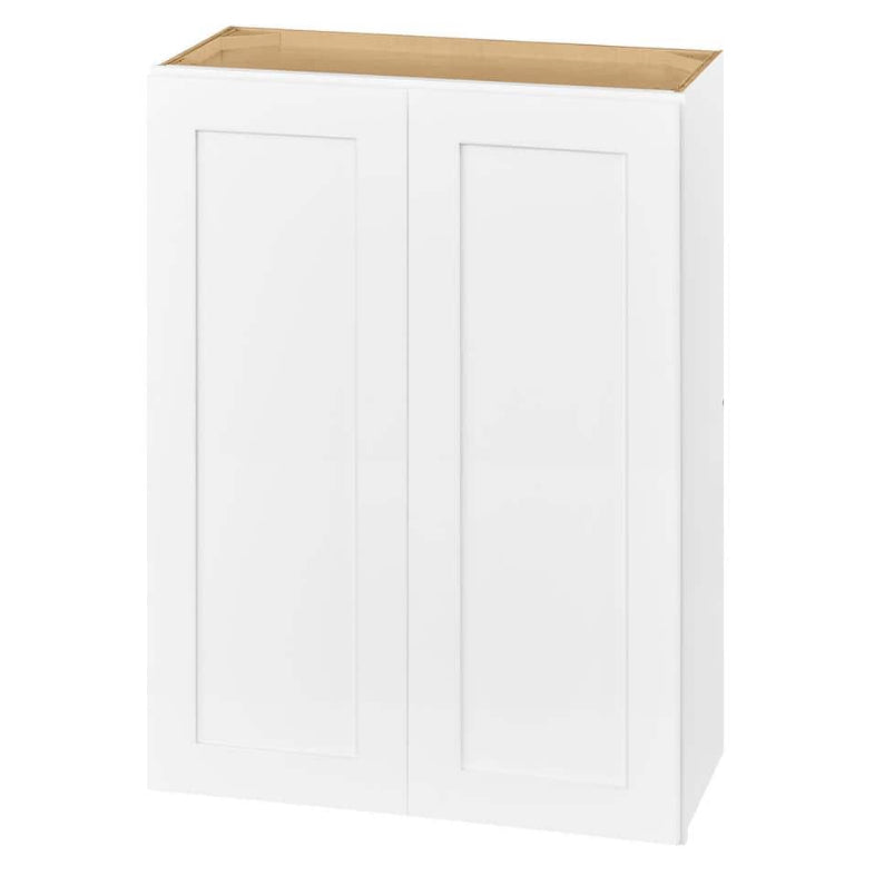 Avondale Shaker Alpine White Quick Assemble Plywood 27 in Wall Kitchen Cabinet (27 in W x 36 in H x 12 in D)