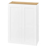 Avondale Shaker Alpine White Quick Assemble Plywood 27 in Wall Kitchen Cabinet (27 in W x 36 in H x 12 in D)