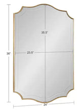 Hollyn 24.02 in. W x 35.98 in. H Gold Scalloped Traditional Framed Decorative Wall Mirror