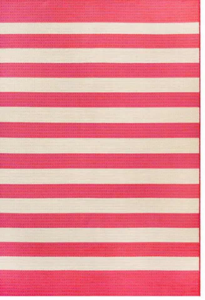 6 ft. x 9 ft. Pink Ivory Woven Outdoor Area Rug