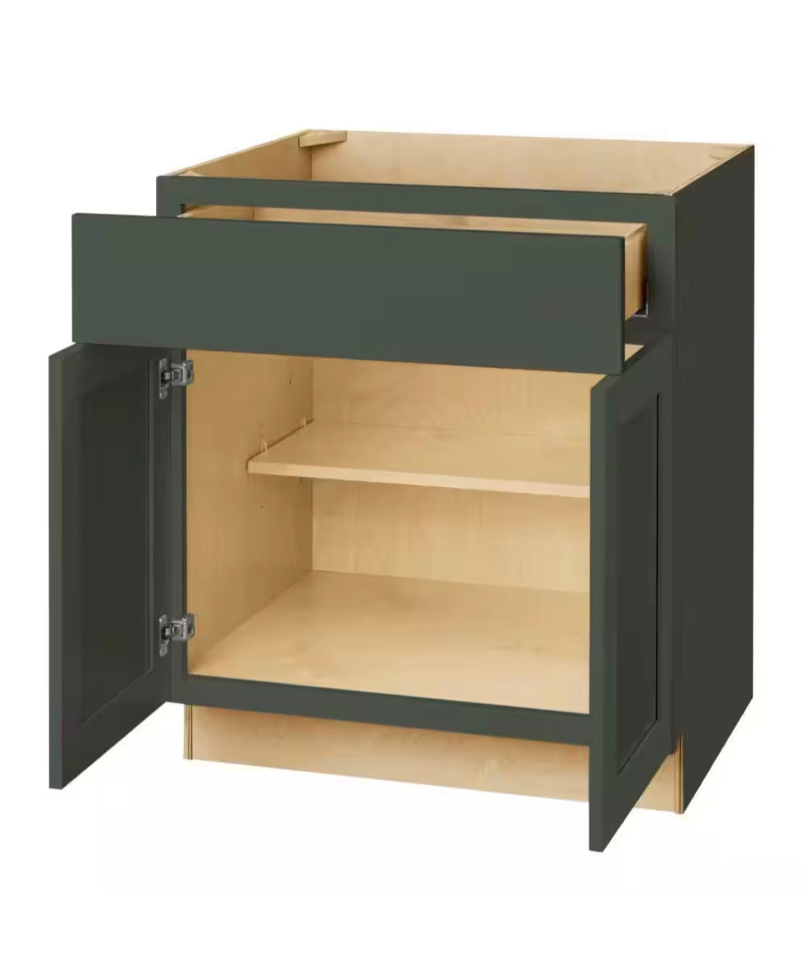 Avondale 30 in. W x 24 in. D x 34.5 in. H Ready to Assemble Plywood Shaker Base Kitchen Cabinet in Fern Green