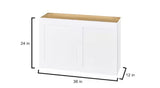 Avondale Shaker Alpine White Quick Assemble Plywood 36 x 24in Wall Bridge Kitchen Cabinet (36 in W x 24 in H x 12 in D)