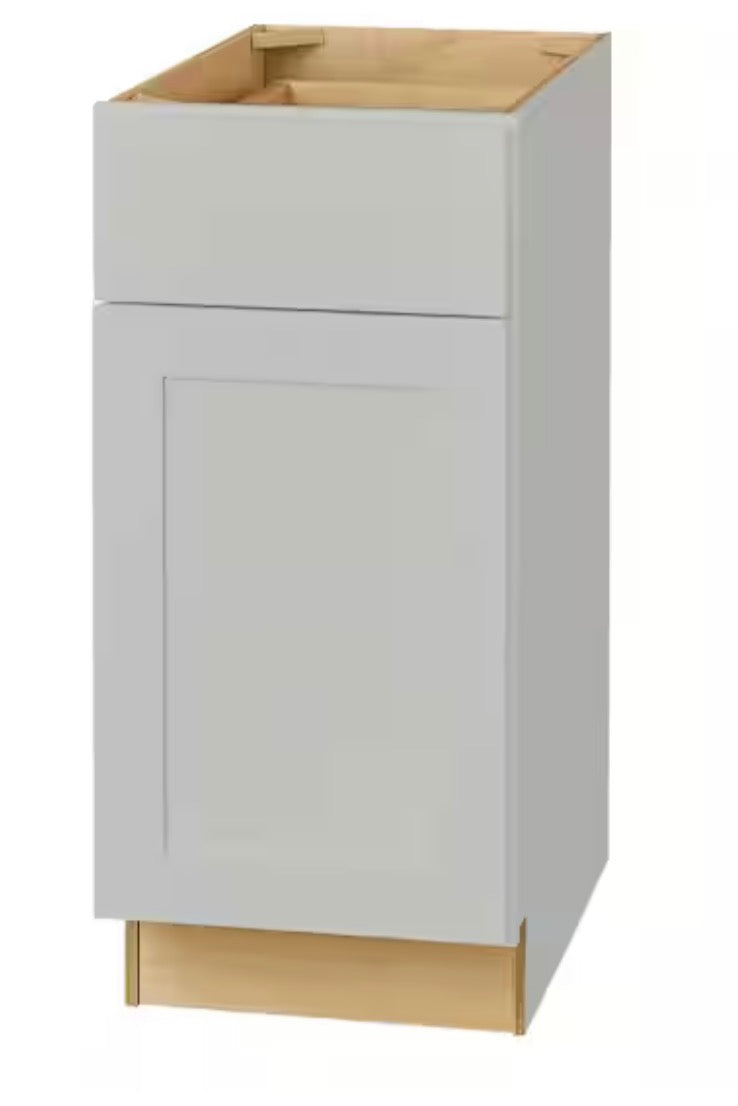 Avondale Shaker Dove Gray Ready to Assemble Plywood 15 in Base Cabinet (15 in W x 24 in D x 34.5 in H)