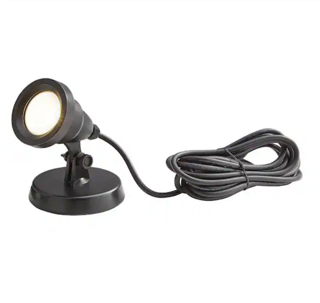 1-Light Integrated LED Black Low Voltage Pond Light