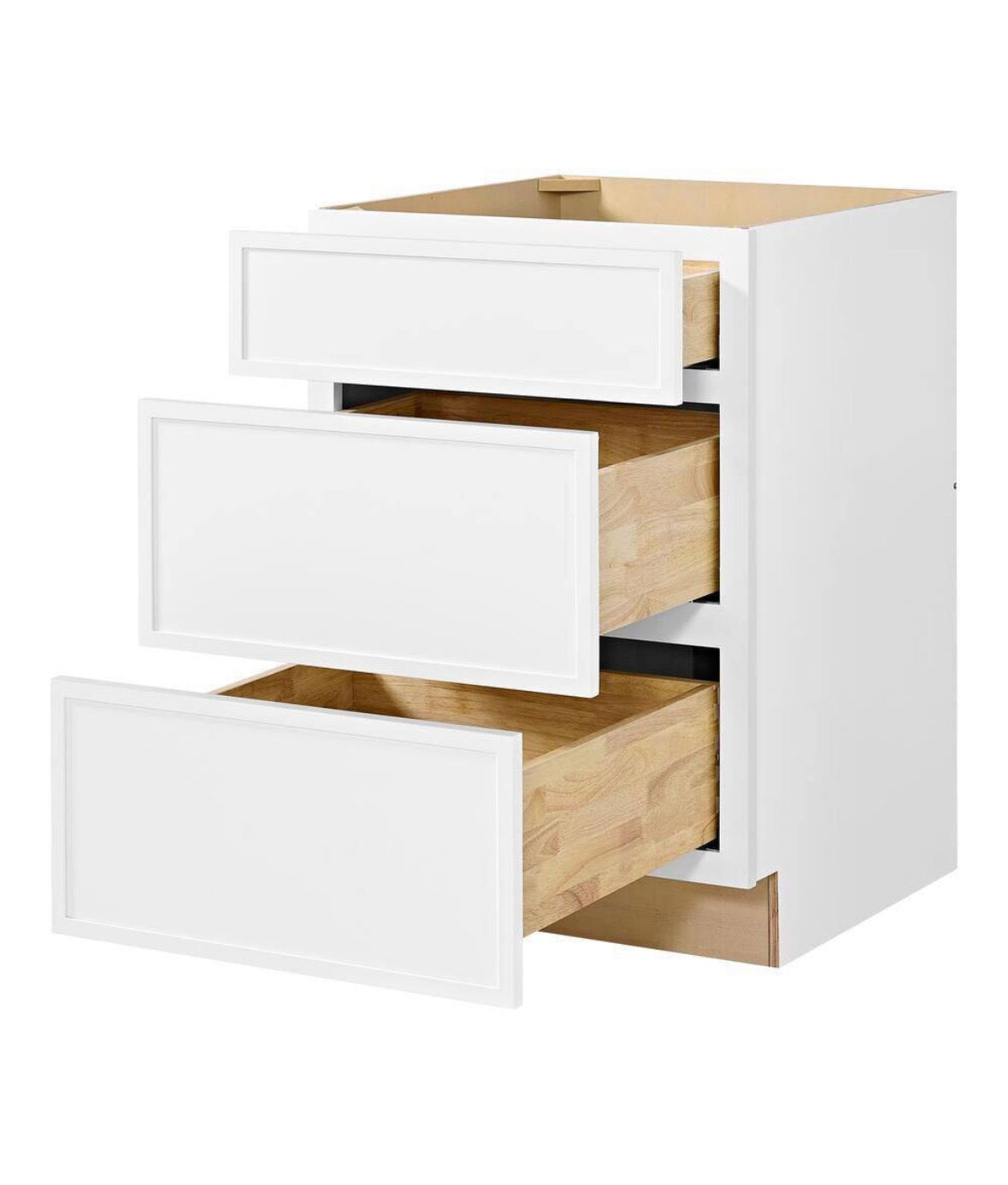 Leyton 24 in. Wx 24 in. D x 34.5 in. H Ready to Assemble Plywood Slim Shaker Drawer Base Kitchen Cabinet in Alpine White
