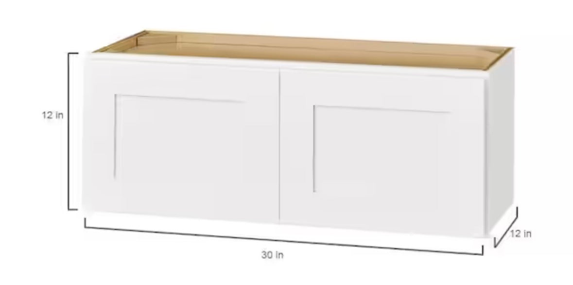 Avondale 33 in. W x 24 in. D x 18 in. H Ready to Assemble Plywood Shaker Wall Bridge Kitchen Cabinet in Alpine White