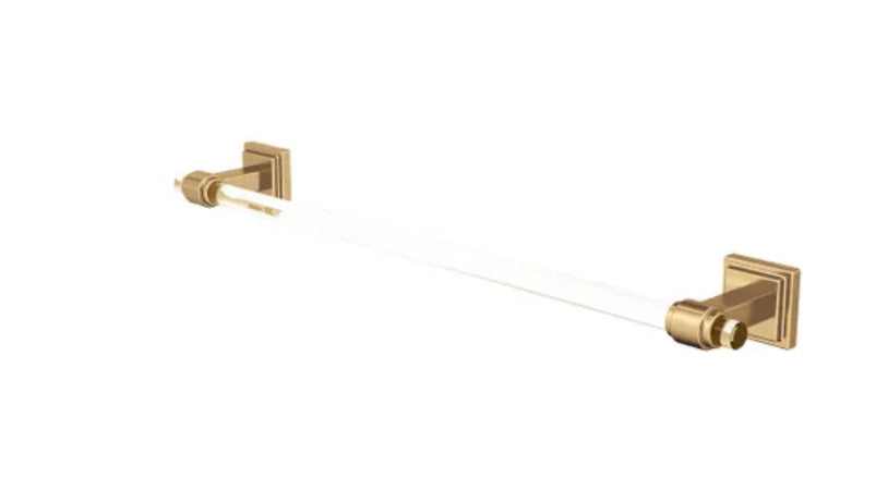 Glacio 18 in. (457 mm) L Towel Bar in Clear/Champagne Bronze