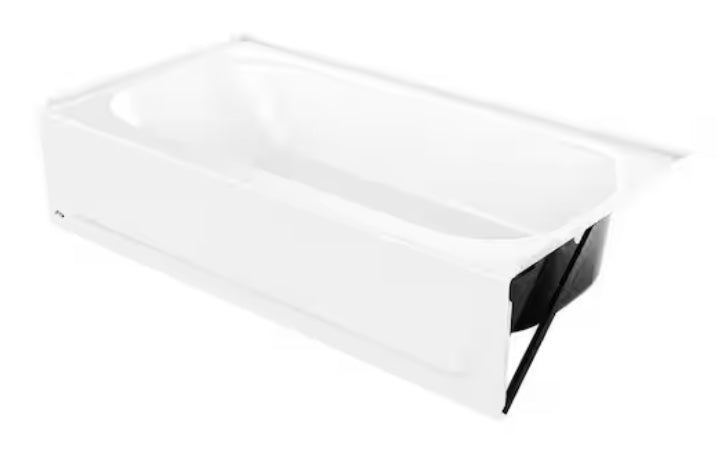 Aloha Plus 60 in. Left Drain Rectangular Alcove Soaking Bathtub in White