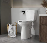 Tall Toilets for Seniors 21 in 2-Piece 1.28 GPF Single Flush Elongated Raised Toilet in White, Soft Close Seat Included