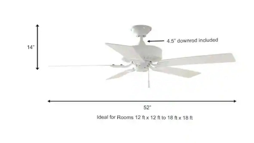 Barrow Island 52 in. Indoor/Outdoor Wet Rated White Ceiling fan