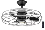 Heritage Point 25 in. Indoor/Covered Outdoor Galvanized Fandelier Ceiling Fan with Integrated LED and Remote Included