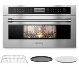 30 in 1.6 cu ft. Microwave Oven & Convection Oven 2-in-1,Single Electric Wall Oven,Safety Lock & Timer,Stainless Steel