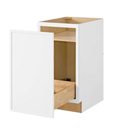 Leyton 18 in. W x 24 in. D x 34.5 in. H Ready to Assemble Plywood Slim Shaker Double Trash Can Cabinet in Alpine White