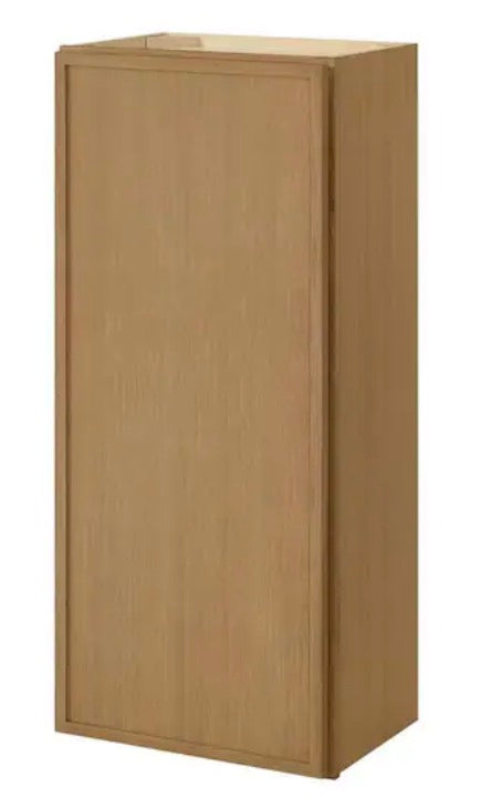 Leyton 18 in. W x 12 in. D x 42 in. H Ready to Assemble Plywood Slim Shaker Wall Kitchen Cabinet in White Oak