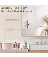 24 in. W x 36.1 in. H Modern Rectangular Aluminum Frame Silver Wall Mirror