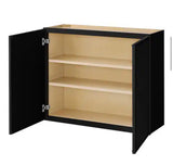 Leyton 36 in. W x 12 in. D x 30 in. H Ready to Assemble Plywood Slim Shaker Wall Kitchen Cabinet in Raven Black