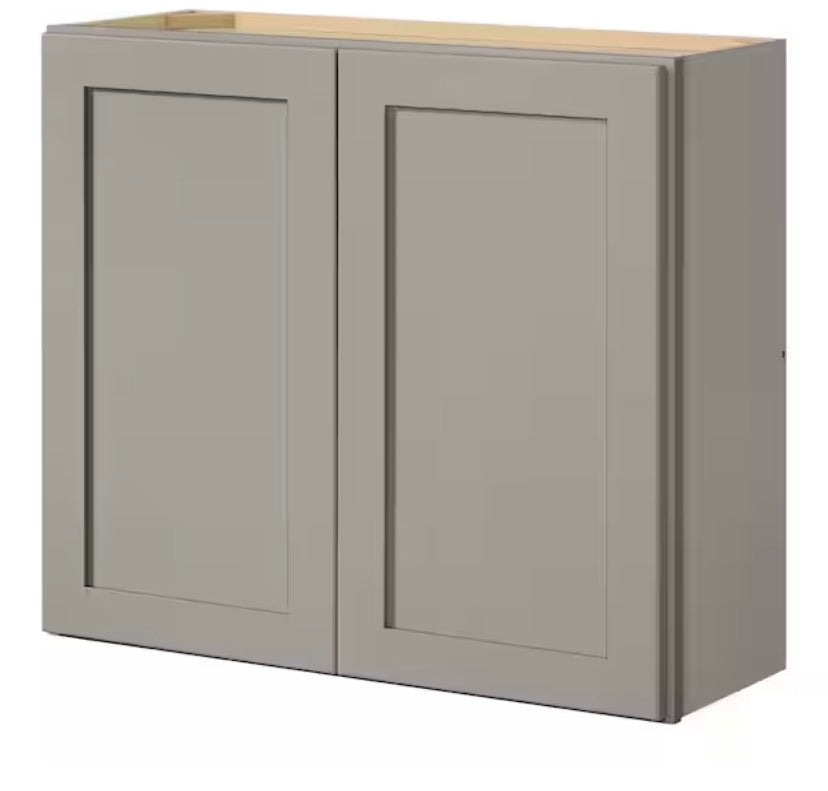 Avondale 33 in. W x 12 in. D x 30 in. H Ready to Assemble Plywood Shaker Wall Kitchen Cabinet in Dove Gray