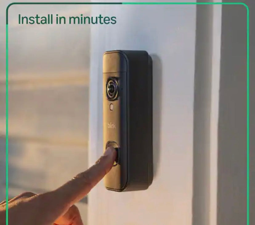 Battery Operated Doorbell 2K Plus (Black) Sync Module Core Included Wireless Video Doorbell,2K Resolution,Enhanced Audio