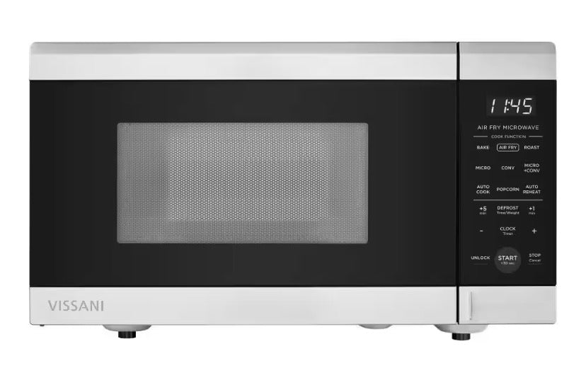 19 in. 0.9 cu. ft. 900-Watt Countertop Microwave Oven in Stainless Steel with Convection and Air Fry