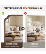 Walnut 24 in.W x 36 in.H Farmhouse Vanity Mirrors for Wall Decor with Wood Frame