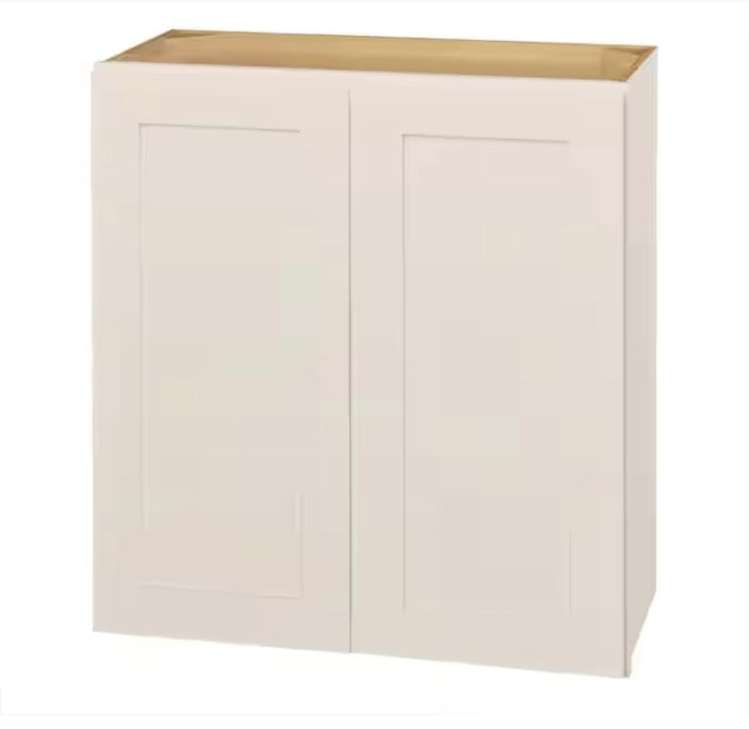 Avondale 27 in. W x 12 in. D x 30 in. H Ready to Assemble Plywood Shaker Wall Kitchen Cabinet in Antique White