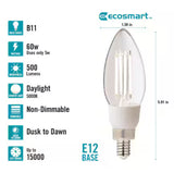 60-Watt Equivalent B11 Dimmable E12 Candelabra Fine Bendy Filament LED Vintage Edison Light Bulb Soft White (3-Pack)