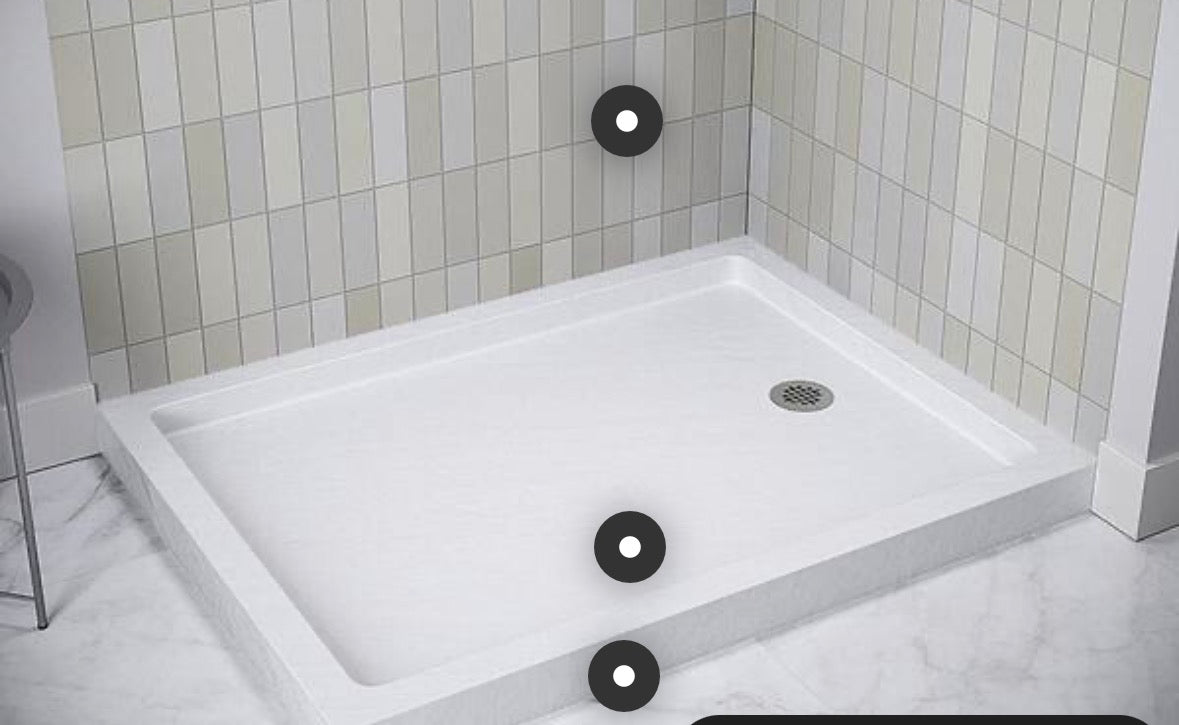 NTM-700-48WH-RH 48 in. x 36 in. Corner Acrylic Shower Pan Base in Matte White with Right Hand Drain, Drain Included