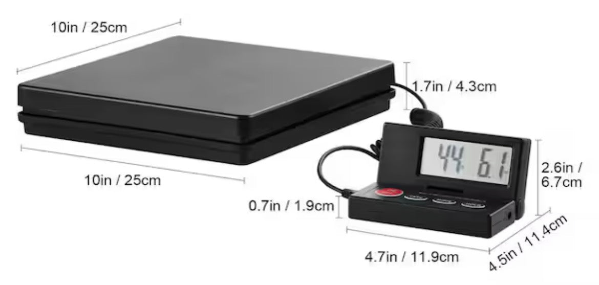 Digital Shipping Scale, 110 lbs. x 0.07 oz Heavy Duty Postal Scale, LCD Screen Display, Food Scale