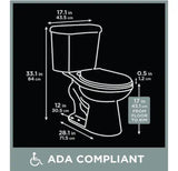 Power Flush 12 in. Rough in 2-Piece 0.95 GPF/1.28 GPF Dual Flush Elongated Toilet in White, Seat Included