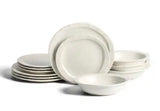 Oasis 12-Piece White Stoneware Full Set (Service for 4)