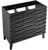 Cascade 19.7 in. W x 36 in. D x 7.85 in. H Single Sink Bath Vanity Cabinet without Top in Black