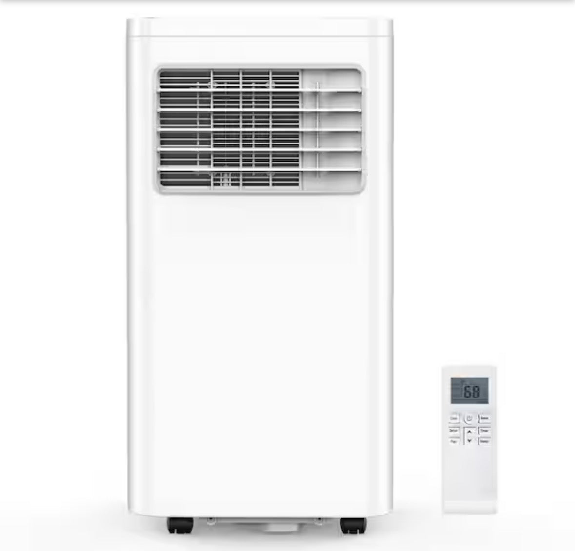 10,000 BTU (6,000 BTU DOE) 115-Volt Quiet 56dB Portable Air Conditioner w/Dehumidifier, Remote up to 450 sq. ft. White