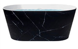 53.9 in. Acrylic Double Ended Flat-bottom Non-Whirlpool Bathtub in Black Patterns