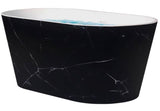 53.9 in. Acrylic Double Ended Flat-bottom Non-Whirlpool Bathtub in Black Patterns