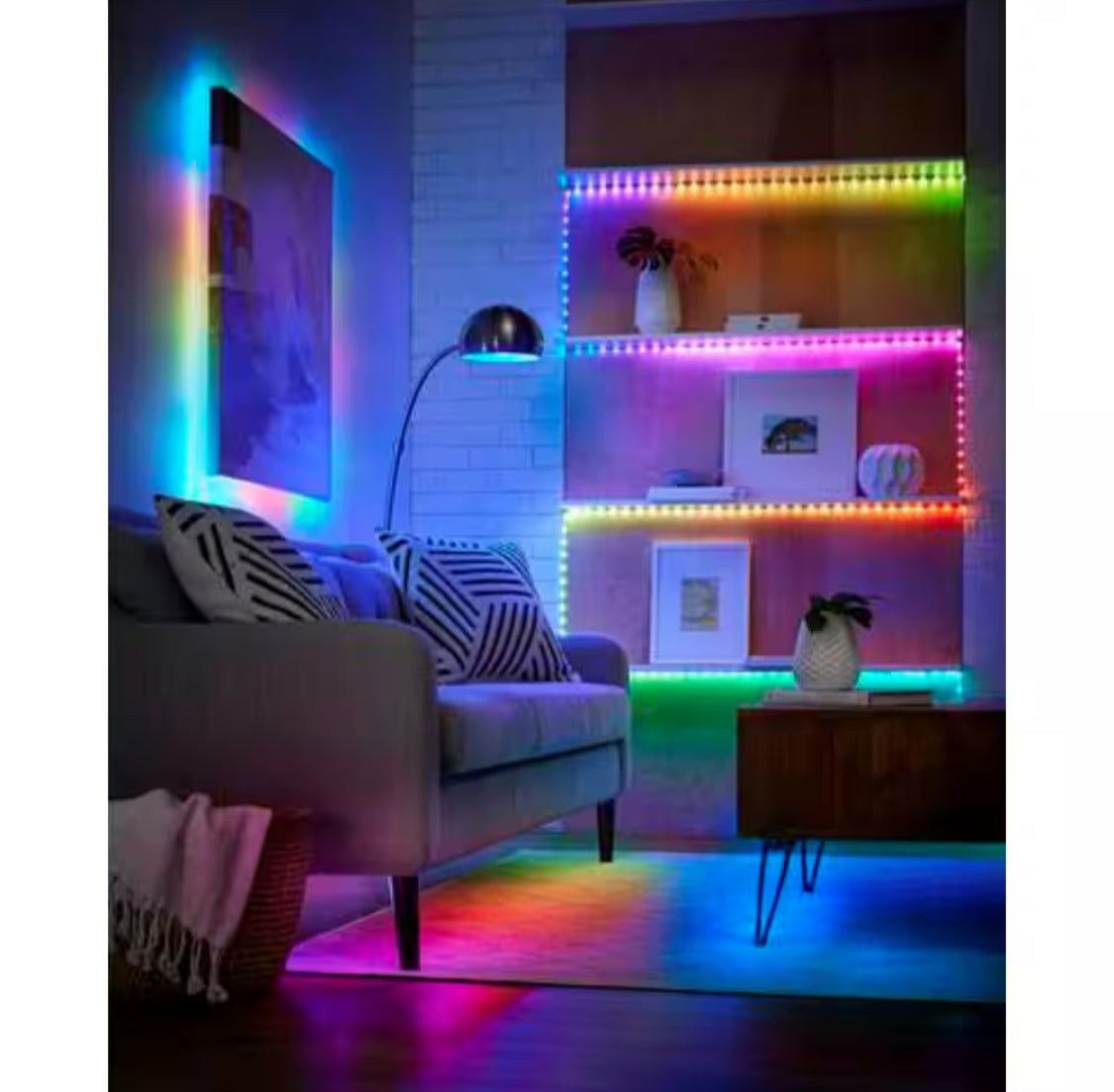 6.5 ft. Smart RGWBIC Dynamic Color Changing Dimmable Plug-In LED Strip Light Powered by Hubspace