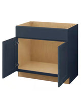 Avondale 36 in. W x 24 in. D x 34.5 in. H Ready to Assemble Plywood Shaker Sink Base Kitchen Cabinet in Ink Blue