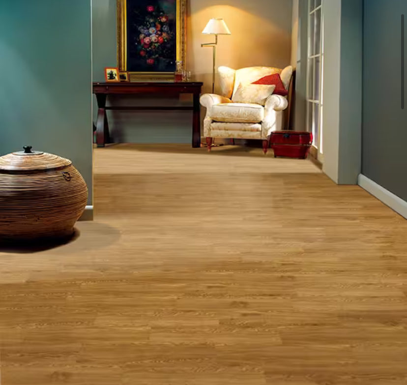 Honey Oak 4 MIL x 6 in. W x 36 in. L Peel and Stick Water Resistant Luxury Vinyl Plank Flooring (36 sqft/case)