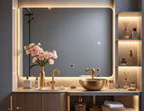 30 in. W x 40 in. H Rectangular Frameless Adjustable Backlit LED Wall Mirror Bathroom Vanity Mirror
