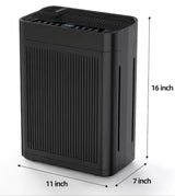 3000 sq. ft. Black HEPA Personal Room Air Purifier with Smart Controls and Whisper-Quiet, Air Quality Monitoring