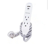 6 ft. 2-Outlet Surge Protector, USB-A 2.4 Amp, USB-C 15-Watt, 400 Joules Braid Cord