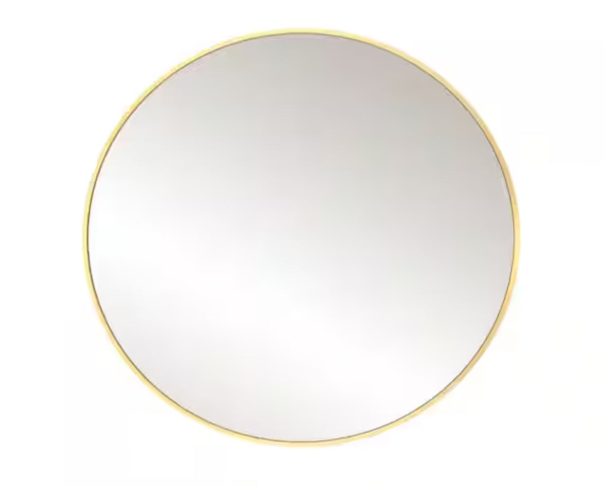 36 in. W x 36 in. H Gold Vanity Round Wall Mirror Aluminum Alloy Frame Bathroom Mirror