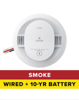 Hardwired Smoke Detector with 10-Year Battery Backup, Voice Alerts, Interconnectable and LED Warning Lights, 20SA10-V