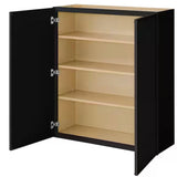 Leyton 36 in. W x 12 in. D x 42 in. H Ready to Assemble Plywood Slim Shaker Wall Kitchen Cabinet in Raven Black