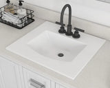 21 in. Drop-In Rectangular Vitreous China Bathroom Sink in White